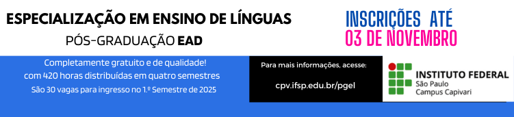 Pós-Graduação Lato Sensu em Ensino de Línguas - 2024