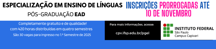 Pós-Graduação Lato Sensu em Ensino de Línguas - 2024