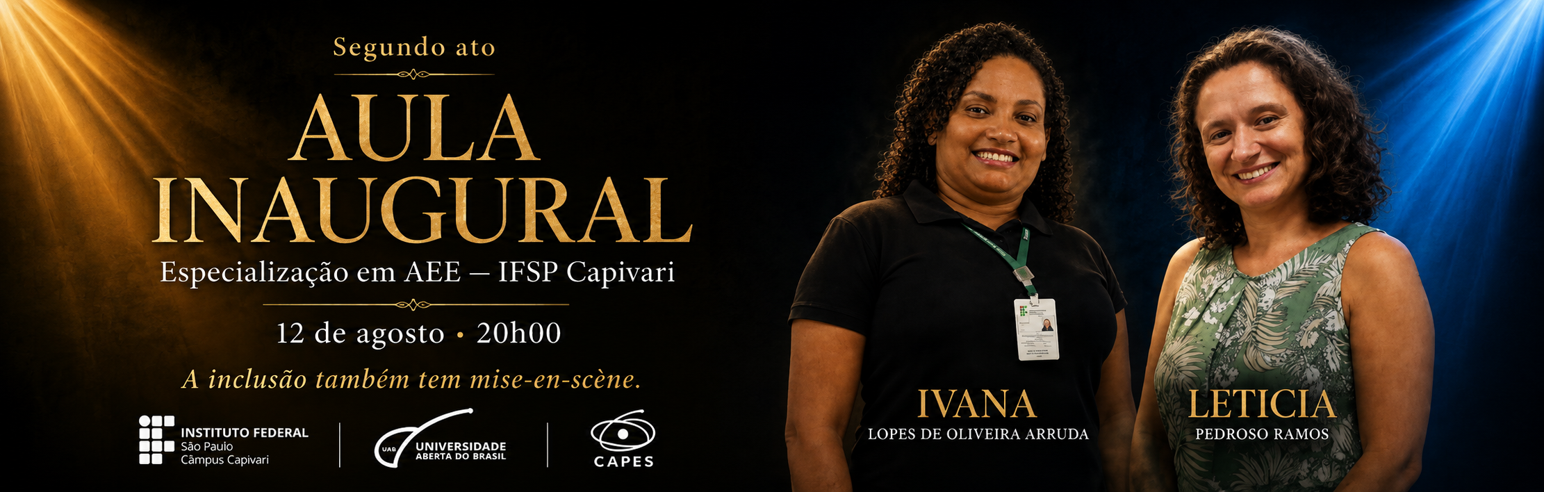 AEE - Links para Aula Inaugural da Segunda Turma da Especialização em AEE (12/08/2026 - 20h)